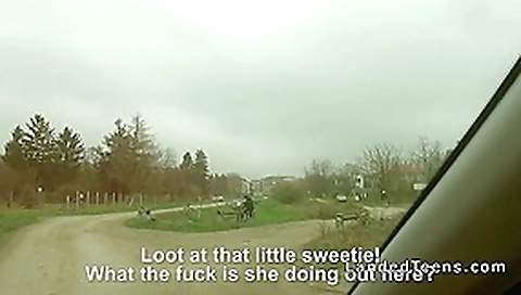 Cute stranded teen 18+ gangbanged in the car Cute stranded teen 18+ gangbanged in the car