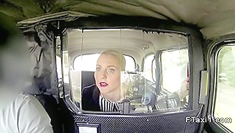 Blonde in stockings banged in fake taxi in public Blonde in stockings banged in fake taxi in public