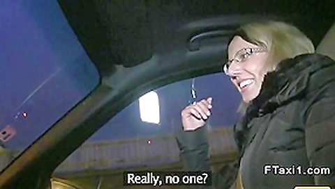 Blonde fucked in a trunk in fake taxi at night Blonde fucked in a trunk in fake taxi at night