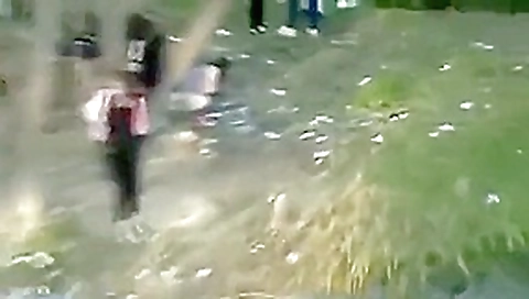 Spanish girls pee on public Spanish girls pee on public