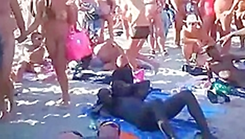 Nude Beach - More Antics at Cap d'Agde - Group Sex Nude Beach - More Antics at Cap d'Agde - Group Sex