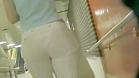 Candid Ass in Sexy White Pants w/ VPL Candid Ass in Sexy White Pants w/ VPL