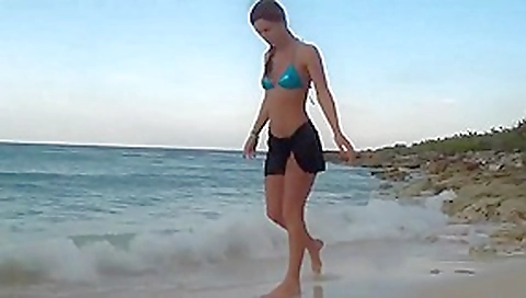 Footjob at the beach Footjob at the beach