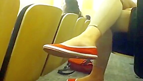 Candid college girl flats dangle. Candid college girl flats dangle.