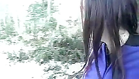 Tasha walking on the trail and drinking piss Tasha walking on the trail and drinking piss
