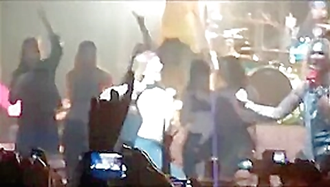 Tits out on stage and in the audience at rock shows Tits out on stage and in the audience at rock shows