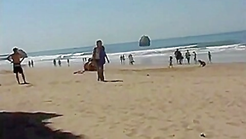 Horney blonde on the beach Horney blonde on the beach