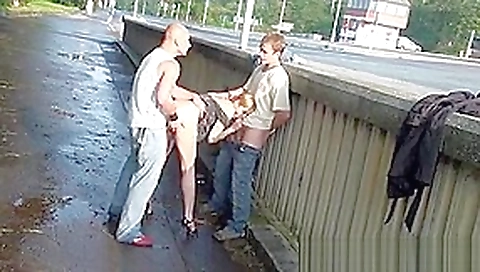 Horny guys enjoys hot blowjob and pussy outdoor on streets Horny guys enjoys hot blowjob and pussy outdoor on streets