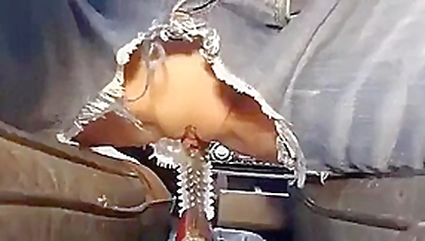 Pussy riding gear shifter with spiked rubber. Squirting in car! Pussy riding gear shifter with spiked rubber. Squirting in car!