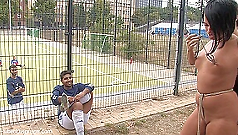 Euro Babe Gets Tied Up And Exposed To A Field Of Soccer Players Totally Naked - PublicDisgrace Euro Babe Gets Tied Up And Exposed To A Field Of Soccer Players Totally Naked - PublicDisgrace