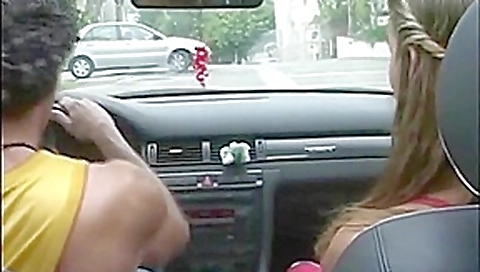 Blowjob in car on the highway Blowjob in car on the highway