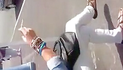 Bus stop flasher cums on girl Bus stop flasher cums on girl