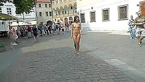 Young beauty Lady Dee on Czech streets completely naked