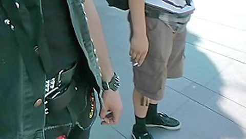 Horny redhead strips in public and fucks Horny redhead strips in public and fucks