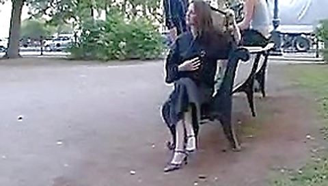 Hot Russian brunette gets naked in public Hot Russian brunette gets naked in public