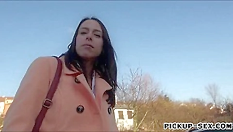 Amateur brunette Eurobabe Christine Heidy fucked for cash