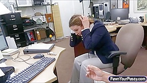 Foxy business lady flashes her big tits and fucked by pawnkeeper Foxy business lady flashes her big tits and fucked by pawnkeeper