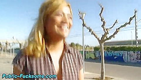 Nasty skank fucks cock outside Nasty skank fucks cock outside