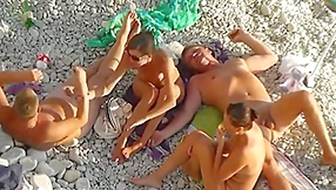 Beach fun with two couples ii Beach fun with two couples ii