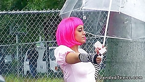 Costumed teen 18+ hitchhiker banged huge cock outdoor Costumed teen 18+ hitchhiker banged huge cock outdoor