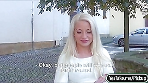 Blonde Eurobabe Anastasia flashes tits and nailed for money Blonde Eurobabe Anastasia flashes tits and nailed for money