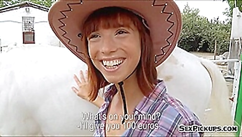 Pretty amateur cowgirl Tina Hot fucked outside for money Pretty amateur cowgirl Tina Hot fucked outside for money